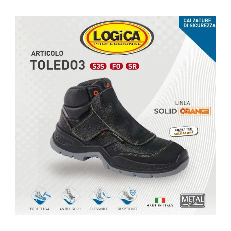 logica scarpe antinfortunistiche per saldatore alte nera n.39 umipas