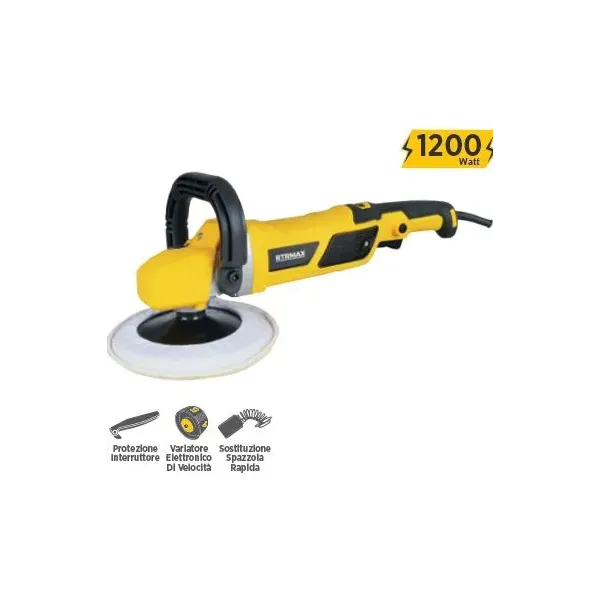 Lucidatrice RTRMAX 1200W 180mm Velocità Variabile umipas