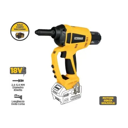 Pistola Rivettatrice RTX2032B 20000N Senza Fili 2.4-5 mm umipas