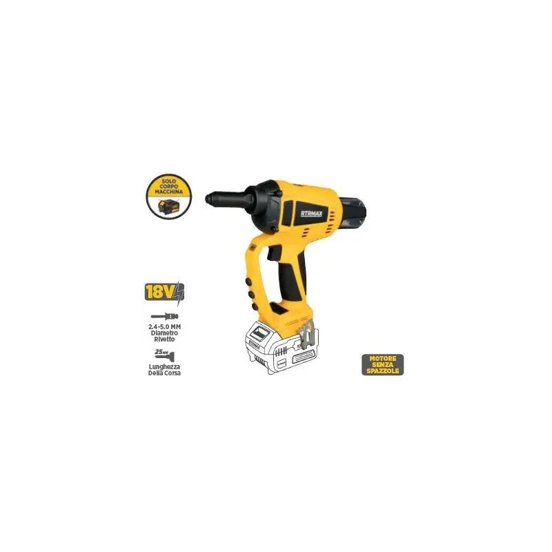Pistola Rivettatrice RTX2032B 20000N Senza Fili 2.4-5 mm umipas