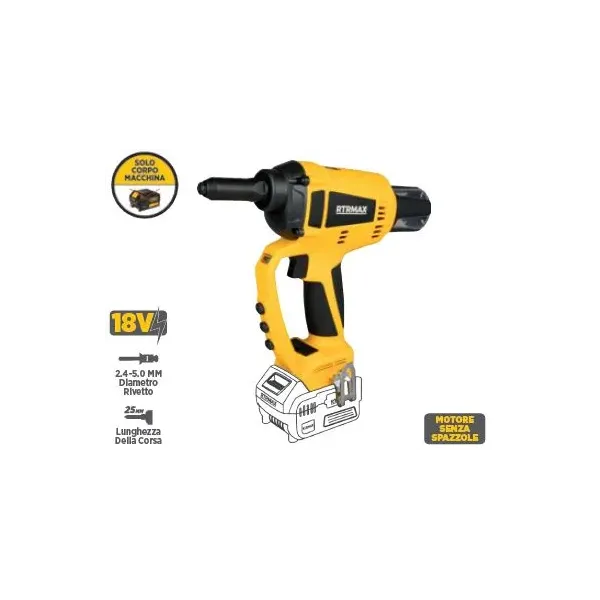 Pistola Rivettatrice RTX2032B 20000N Senza Fili 2.4-5 mm umipas