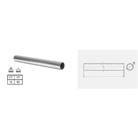 Kit tubo sottopensile VI.TEL Ø16 mm 90 mm nichel satinato umipas 2