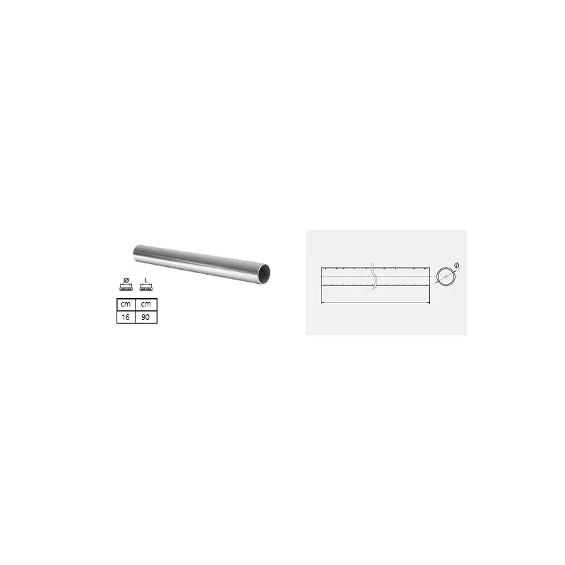 Kit tubo sottopensile VI.TEL Ø16 mm 90 mm nichel satinato umipas