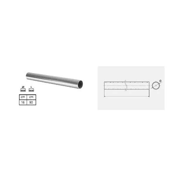Kit tubo sottopensile VI.TEL Ø16 mm 90 mm nichel satinato umipas