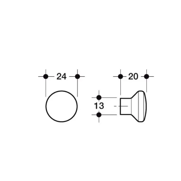  Poliplast POMOLO PER MOBILI 24X20 MM COLORE CROMO LUCIDO