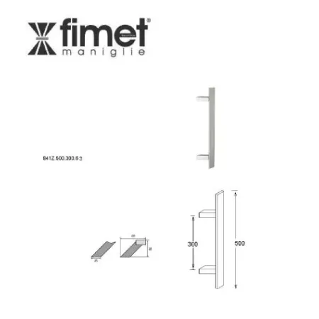 Maniglione per porte, maniglioni per porte, maniglione acciaio inox, maniglione acciaio satinato, maniglione quadrato, maniglion 2