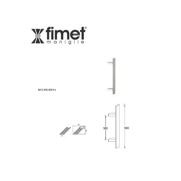 Maniglione Porta Inox Oregon FIMET 300 mm Inclinato umipas
