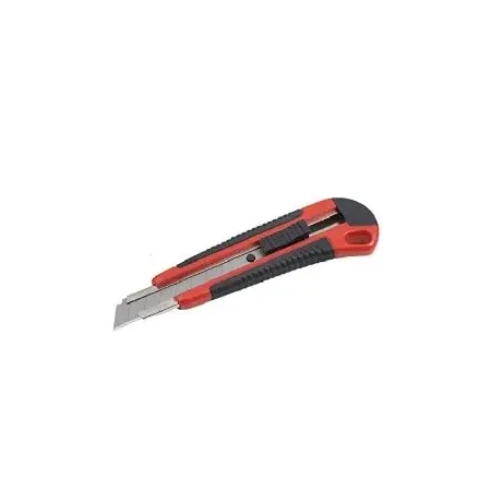 Taglierino Cutter 18 mm con Impugnatura in Gomma e 2 Lame umipas