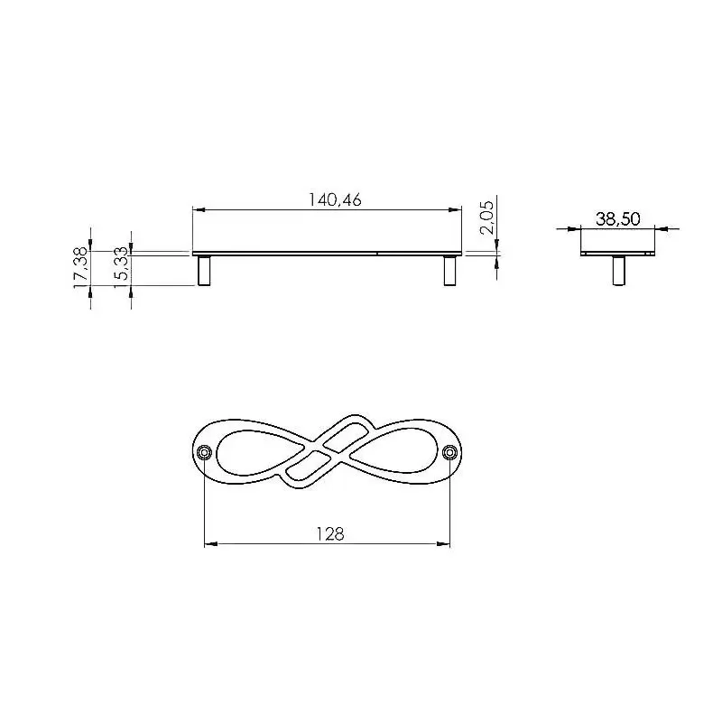 Poliplast MANIGLIA PER MOBILI IN ZAMA INTERASSE 128 MM COLORE ORO - Art. 7007FM03