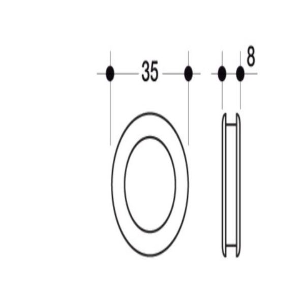 Poliplast MANIGLIA PER VETRO AD INCASSO IN ABS 35 MM COLORE ALLUMINIO- Art. 078C RAL9006