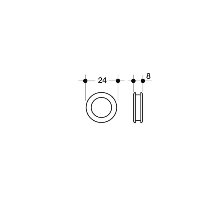 Poliplast MANIGLIA PER VETRO AD INCASSO IN ABS 24 MM COLORE ALLUMINIO - Art. 078A RAL9006