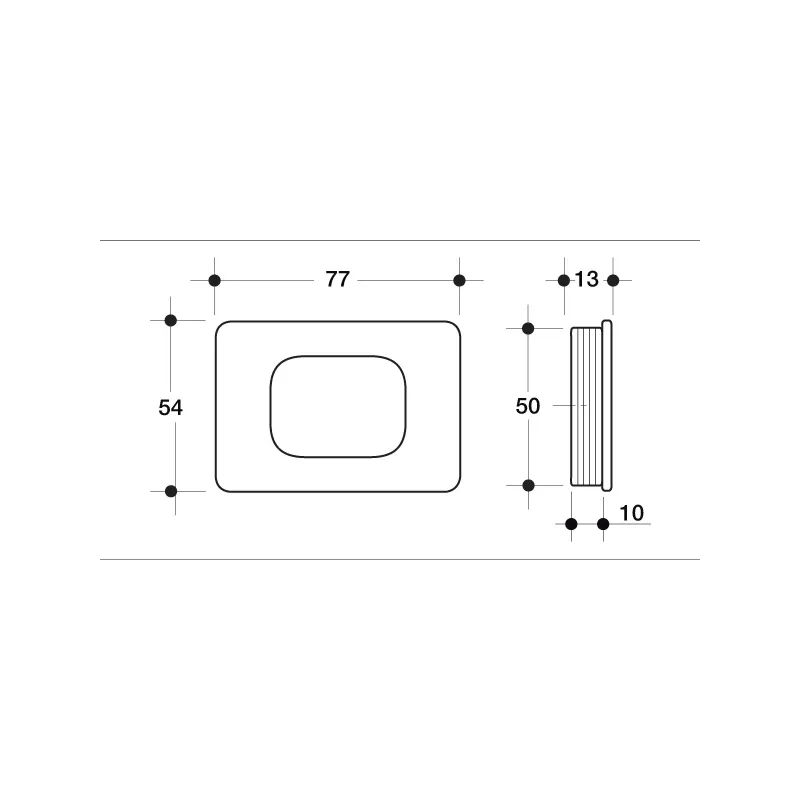 Poliplast MANIGLIA PER MOBILI AD INCASSO IN ABS 77X54 MM COLORE ALLUMINIO - Art. 063 RAL9006