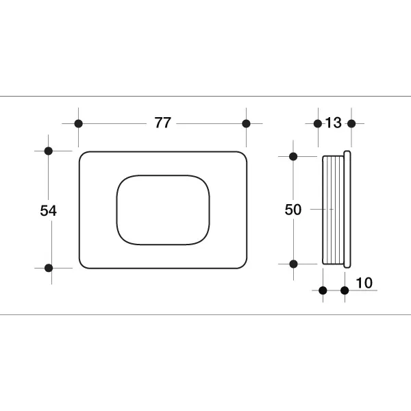 Poliplast MANIGLIA PER MOBILI AD INCASSO IN ABS 77X54 MM COLORE ALLUMINIO - Art. 063 RAL9006