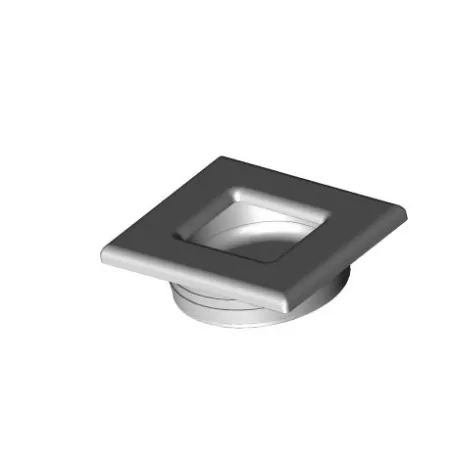 Poliplast MANIGLIA QUADRA PER MOBILI AD INCASSO 66X50 MM IN ABS COLORE ALLUMINIO - Art. 059 RAL9006