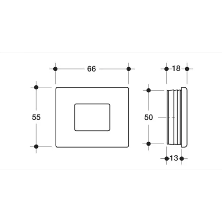 Poliplast MANIGLIA QUADRA PER MOBILI AD INCASSO 66X50 MM COLORE CROMO LUCIDO 2