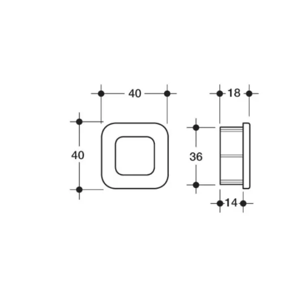 Poliplast MANIGLIA PER MOBILI AD INCASSO IN ABS 40X40 MM COLORE CROMO LUCIDO - Art. 345 CL
