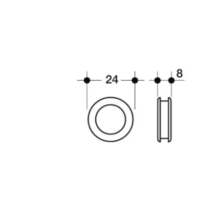 Poliplast MANIGLIA PER VETRO AD INCASSO IN ABS 24 MM COLORE CROMO LUCIDO - Art. 078A CL 2
