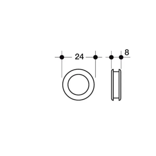Poliplast MANIGLIA PER VETRO AD INCASSO IN ABS 24 MM COLORE CROMO LUCIDO - Art. 078A CL