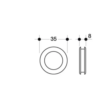 Poliplast MANIGLIA PER VETRO AD INCASSO 35 MM COLORE CROMO LUCIDO  2