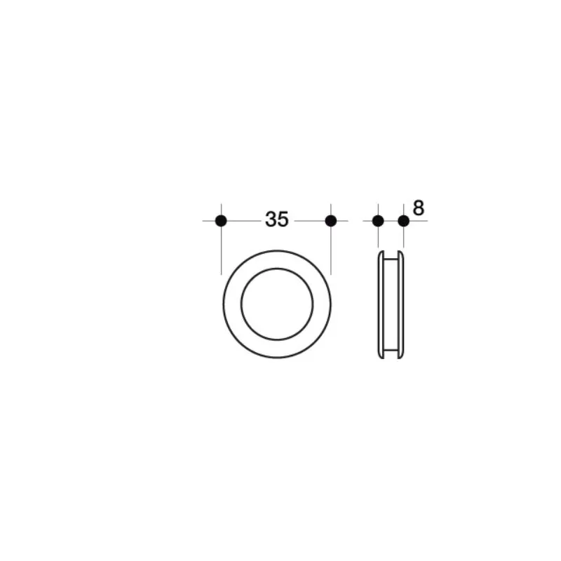 Poliplast MANIGLIA PER VETRO AD INCASSO IN ABS 35 MM COLORE CROMO LUCIDO - Art. 078C CL