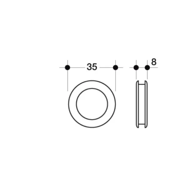 Poliplast MANIGLIA PER VETRO AD INCASSO IN ABS 35 MM COLORE CROMO LUCIDO - Art. 078C CL