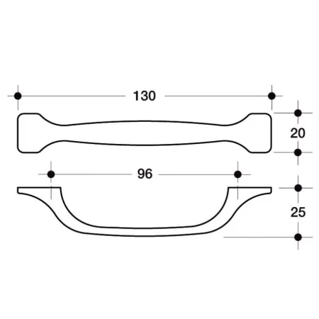 Poliplast MANIGLIA PER MOBILI IN ABS INTERASSE 96 MM COLORE BRONZO ANTICO - Art. 385 BA 2