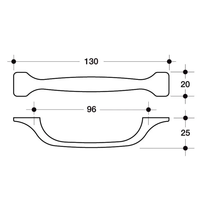 Poliplast MANIGLIA PER MOBILI IN ABS INTERASSE 96 MM COLORE BRONZO ANTICO - Art. 385 BA
