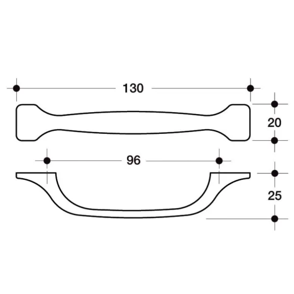 Poliplast MANIGLIA PER MOBILI IN ABS INTERASSE 96 MM COLORE BRONZO ANTICO - Art. 385 BA