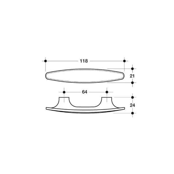 Poliplast MANIGLIA PER MOBILI IN ABS INTERASSE 64 MM COLORE BRONZO ANTICO - Art. 052