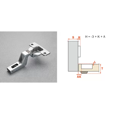 Salice CERNIERA CFA7P99 SERIE F CON SCODELLINO DIAMETRO 40 APERTURA A 94° COLLO 22 CHIUSURA AUTOMATICA - Art. 8510