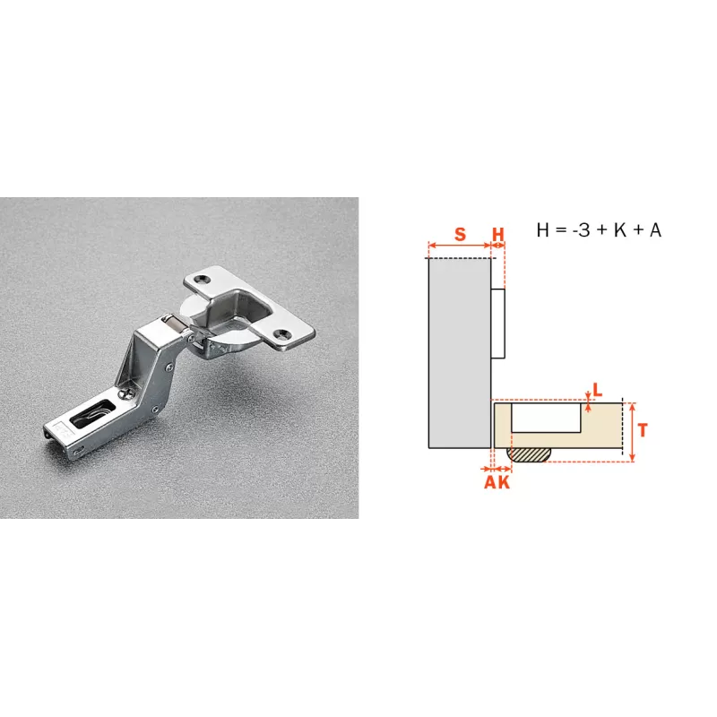 Salice CERNIERA CFA7P99 SERIE F CON SCODELLINO DIAMETRO 40 APERTURA A 94° COLLO 22 CHIUSURA AUTOMATICA - Art. 8510