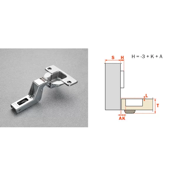 Salice CERNIERA CFA7P99 SERIE F CON SCODELLINO DIAMETRO 40 APERTURA A 94° COLLO 22 CHIUSURA AUTOMATICA - Art. 8510