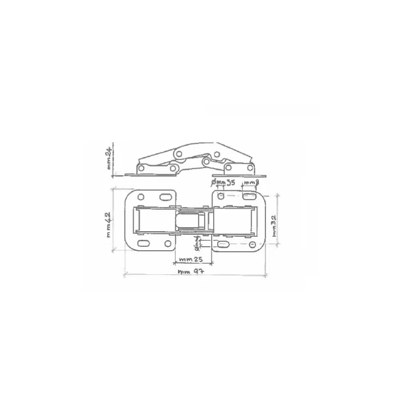 MACO CERNIERA SENZA INCASSO CON MOLLA APERTURA 90°