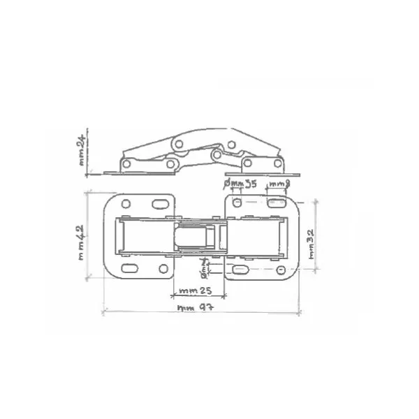 MACO CERNIERA SENZA INCASSO CON MOLLA APERTURA 90°