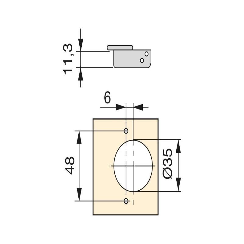 Emuca CERNIERA PER MOBILI FORO 35 APERTURA A 165° COLLO DRITTO CHIUSURA AMMORTIZZATA X91- Art. 1042807
