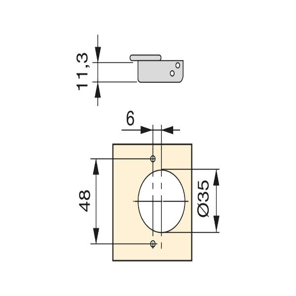 Emuca CERNIERA PER MOBILI FORO 35 APERTURA A 165° COLLO DRITTO CHIUSURA AMMORTIZZATA X91- Art. 1042807