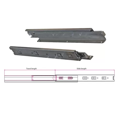 Ram Industrie GUIDE PER CASSETTI A SFERA ESTRAZIONE TOTALE STANDARD 400 MM SERIE 44 - KG 45  guide ram, guide per cassetto, guid